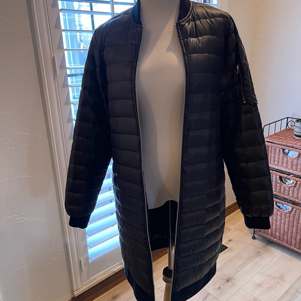 Zara down black coat S - Picture 4 of 8
